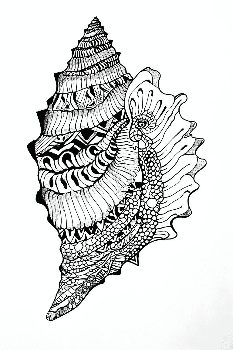 Seashell With Intricate Prints