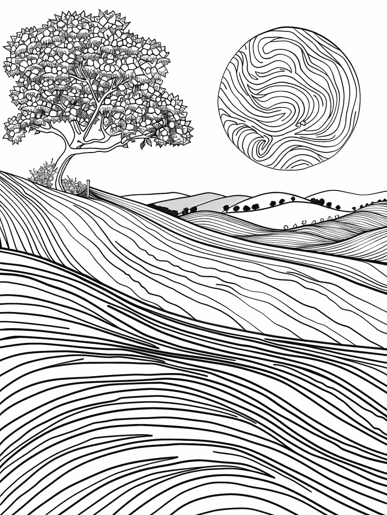 Whimsical Moon Countryside