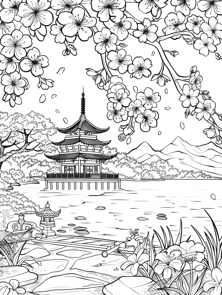 Cherry Blossom with Serena Pagoda