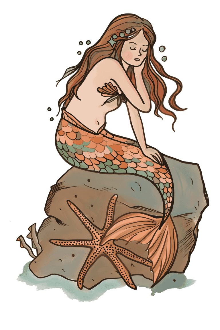 Mermaid Lounging On A Rock