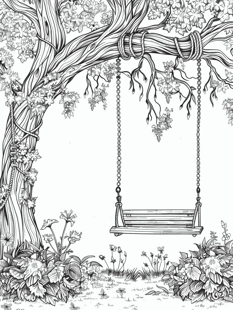 Swing Tied On A Tree Branch