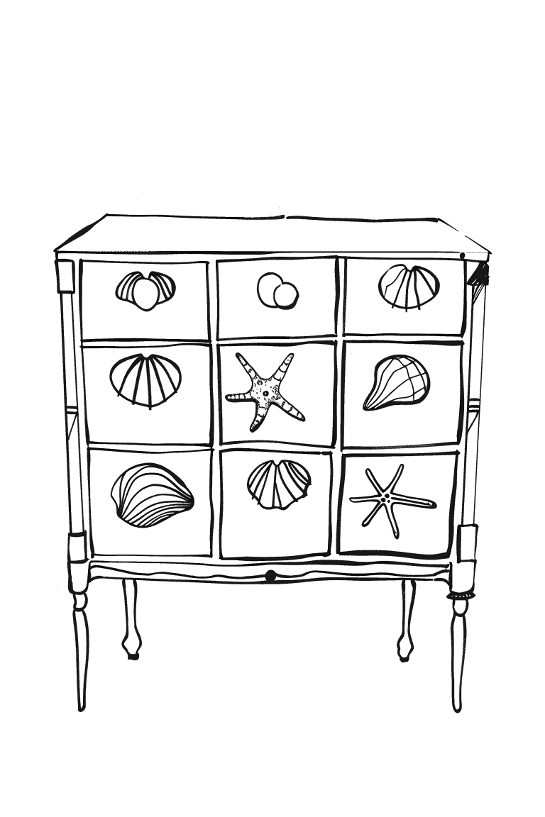 Sideboard With Sea shell Knobs