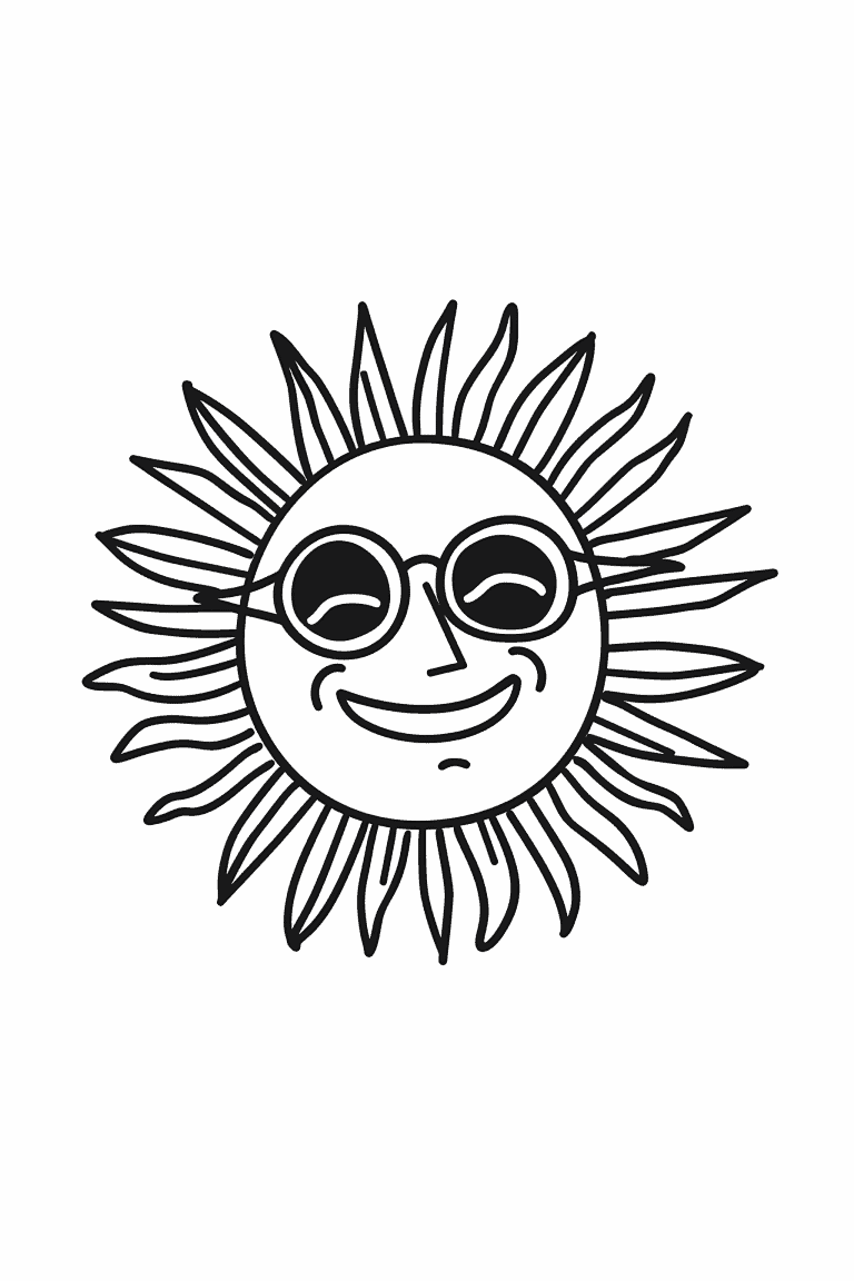 Sun Wearing Sunglasses