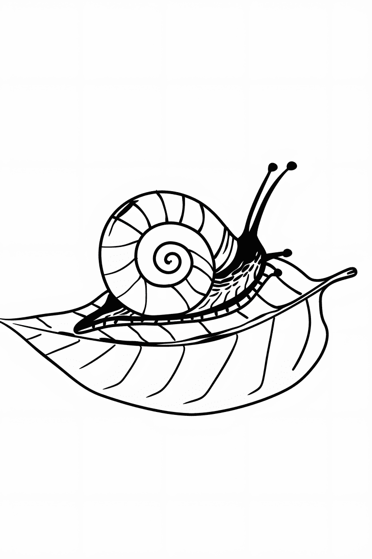 Snail On A Leaf