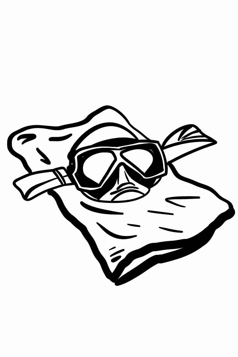 Snorkel Mask On A Towel