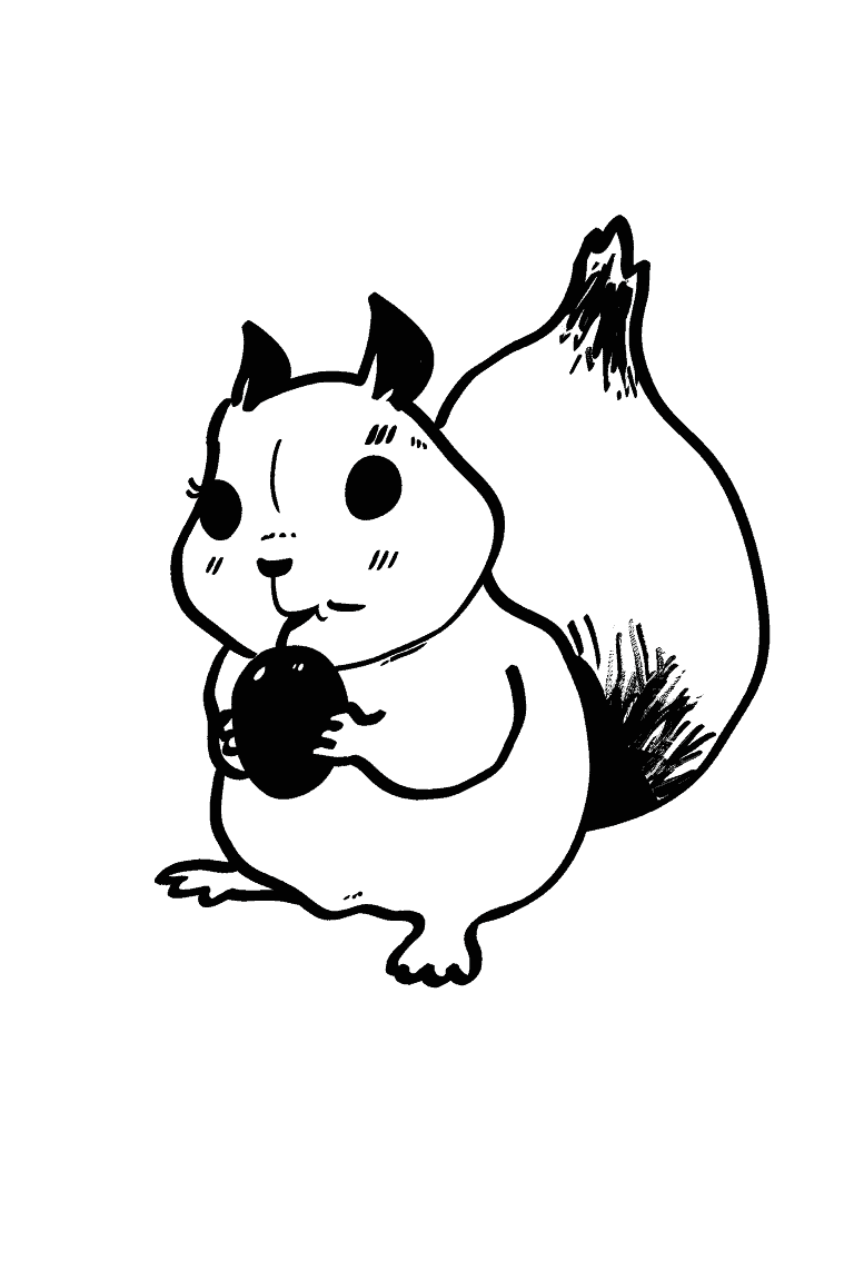 Squirrel Eat A Fruit