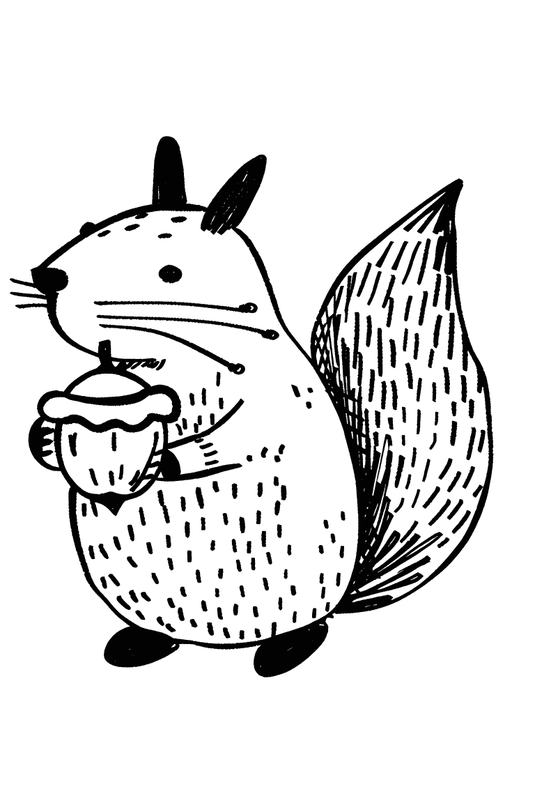 Squirrel Holding Acorn