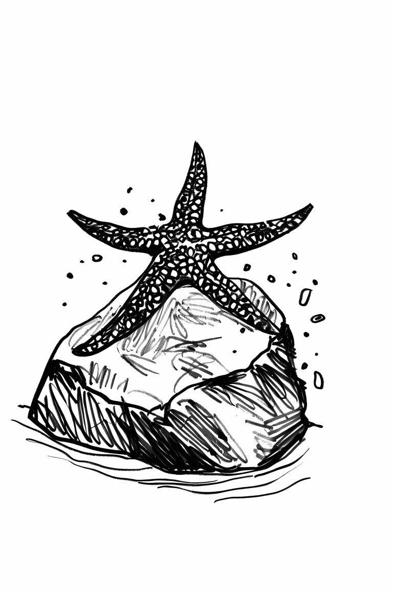 Starfish Clinging To A Rock