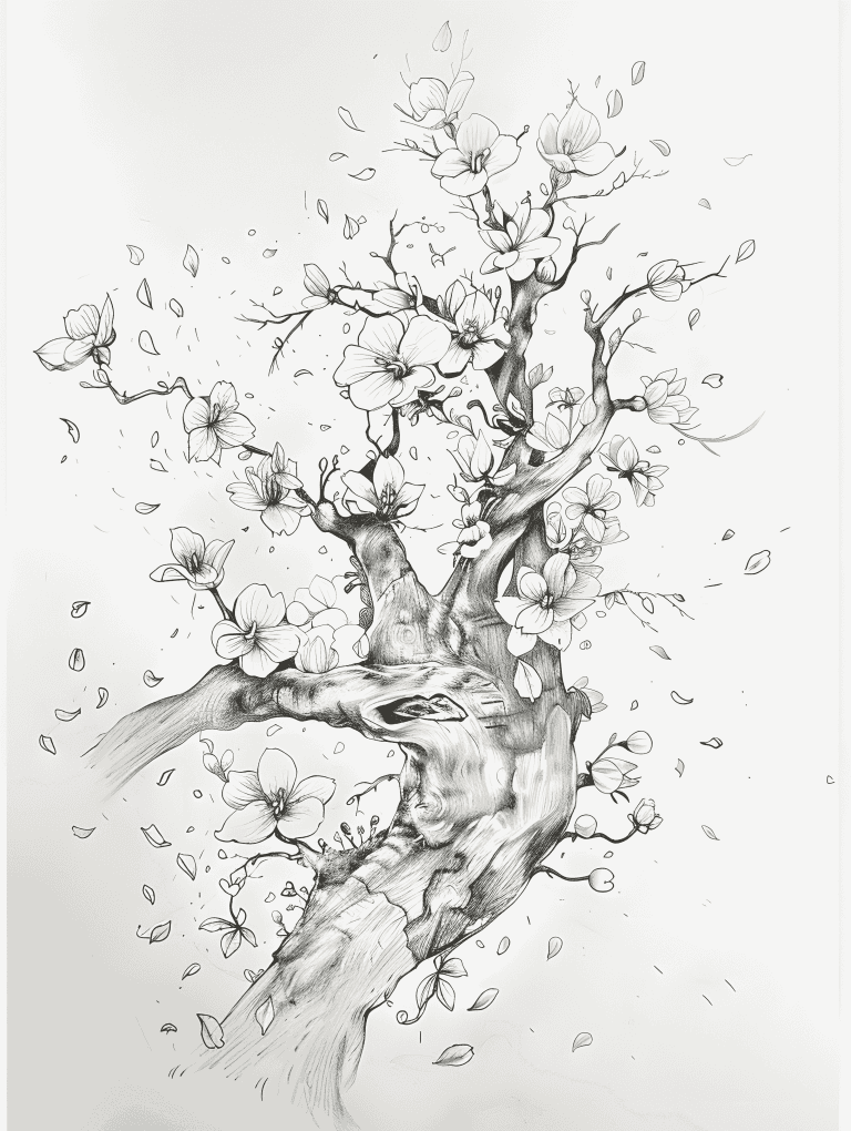 Surreal Cherry Blossom Tree