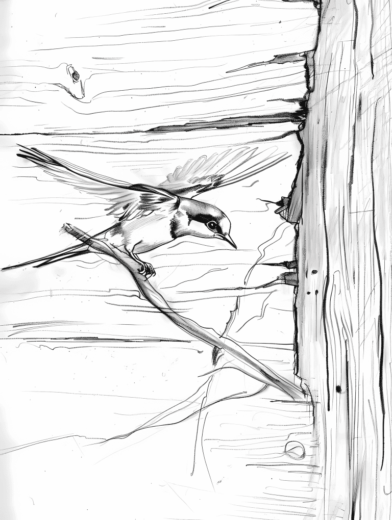 Swallow Darting To A Barn