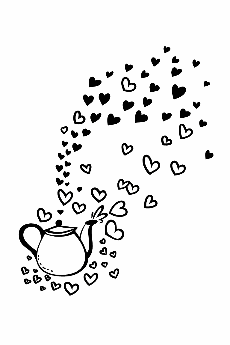 Teapot Pouring Out Hearts