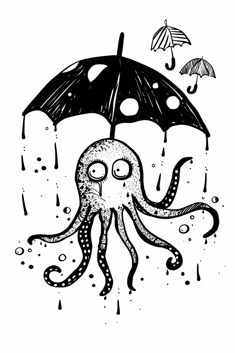 Tentacled Monster With Umbrella