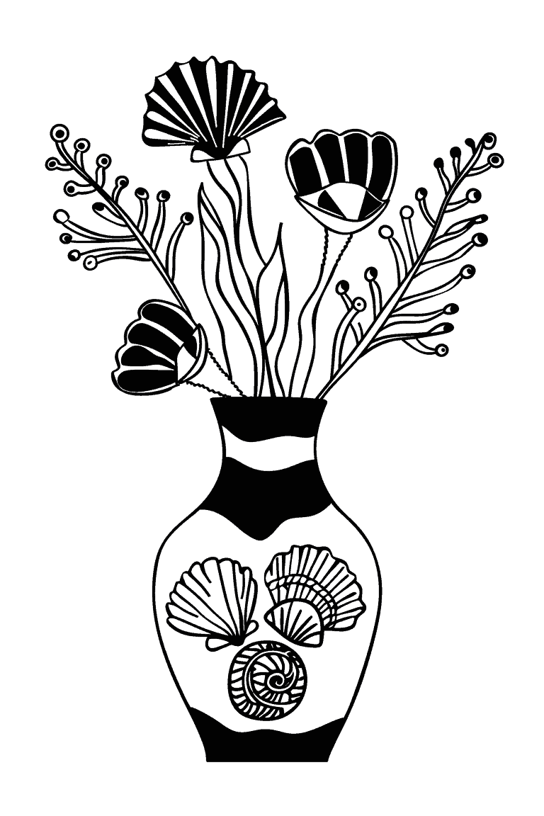 Vase Adorned With Sea shells