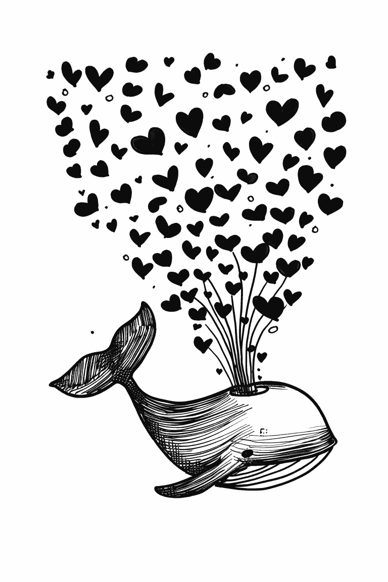 Whale Spouting Hearts