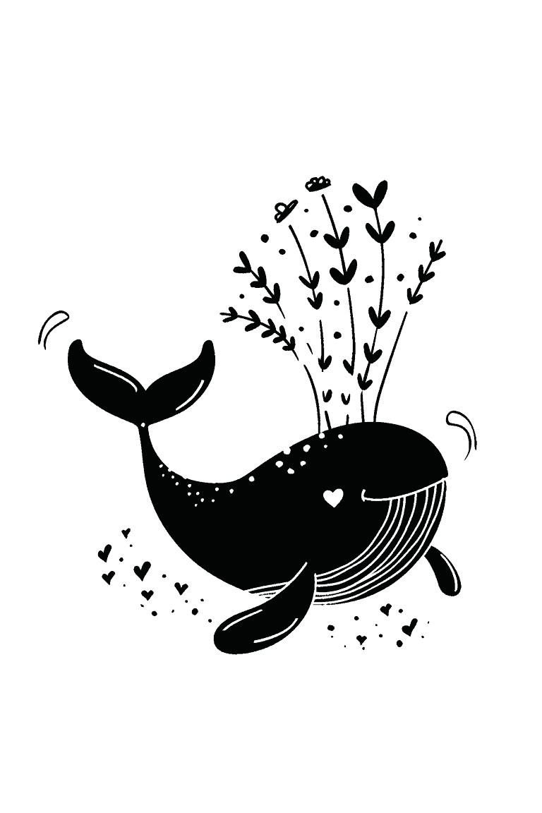 Whale Spraying Heart From Blowhole
