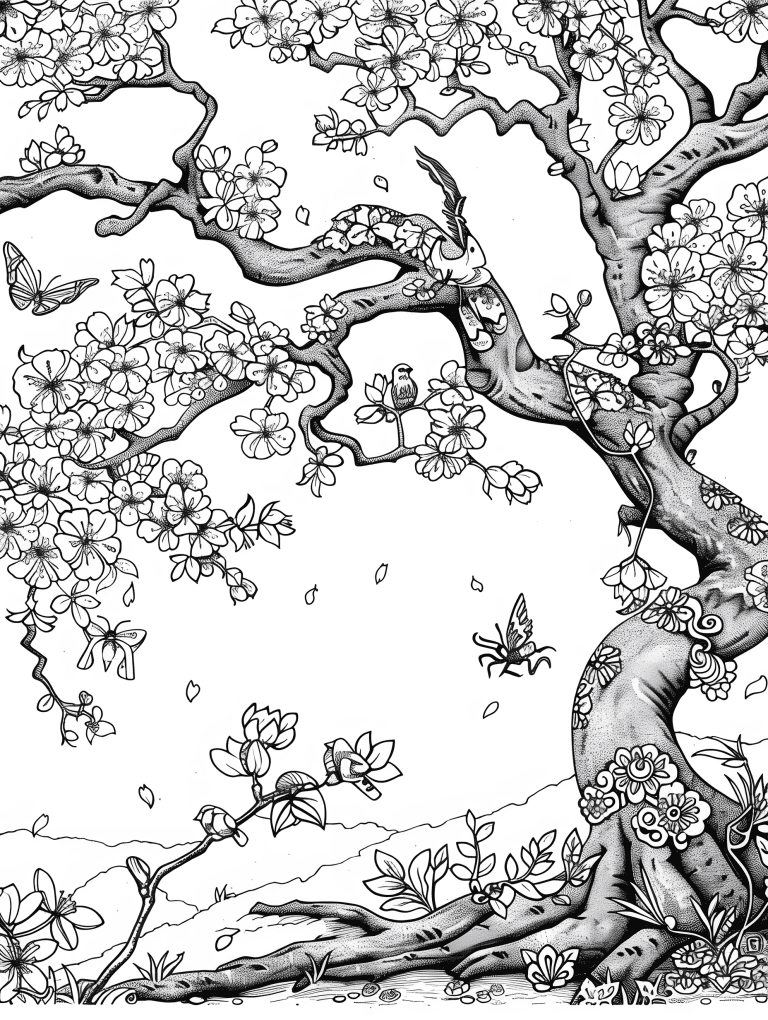 Tranquil Cherry Blossom Tree