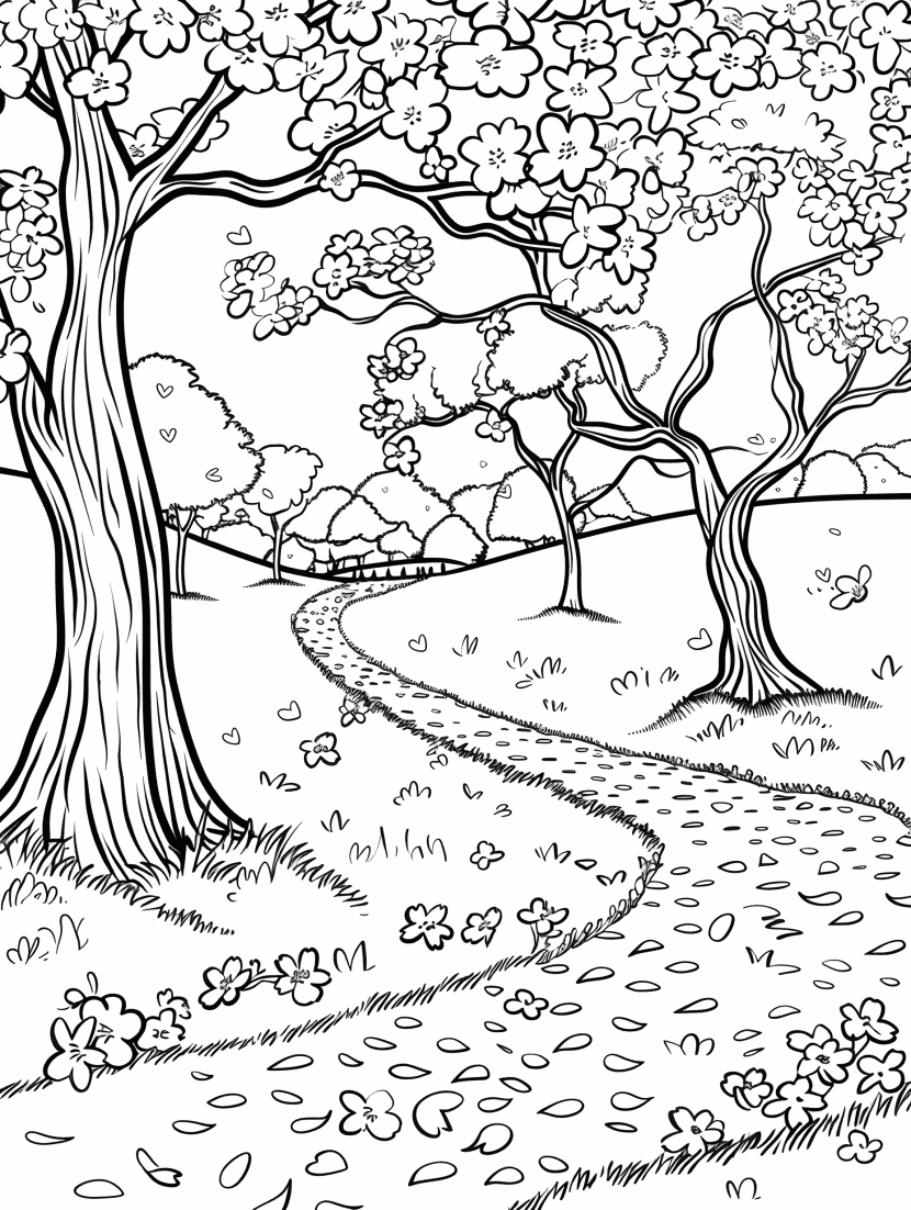 30 Pretty Cherry Blossom Coloring Pages - Brighter Craft