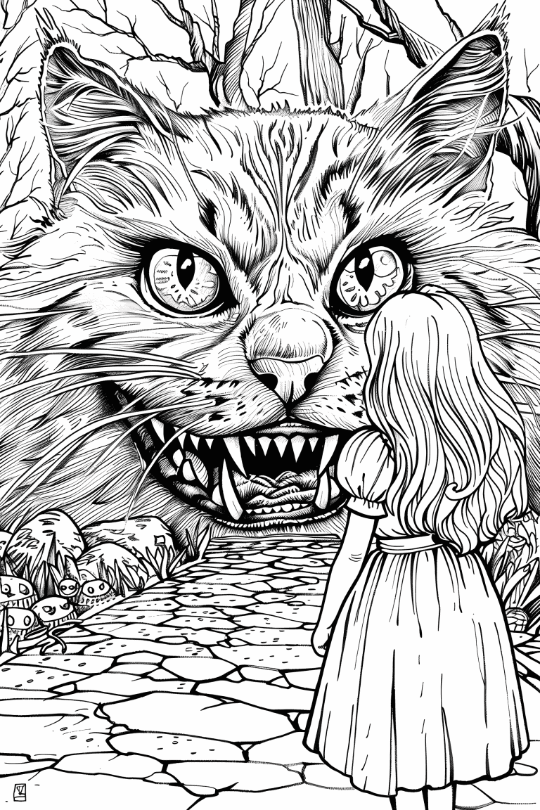 Alice Encountering The Cheshire Cat