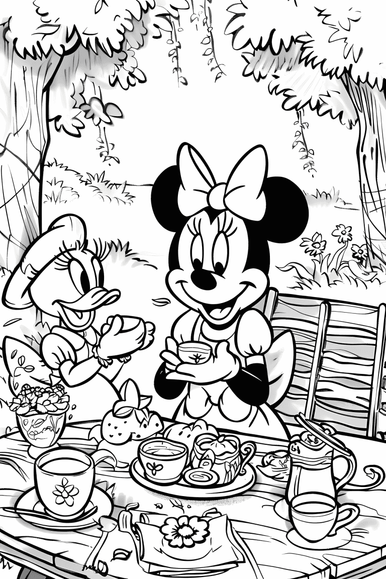 Minnie Having Tea With Daisy