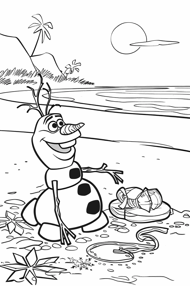 Olaf Enjoying The Beach
