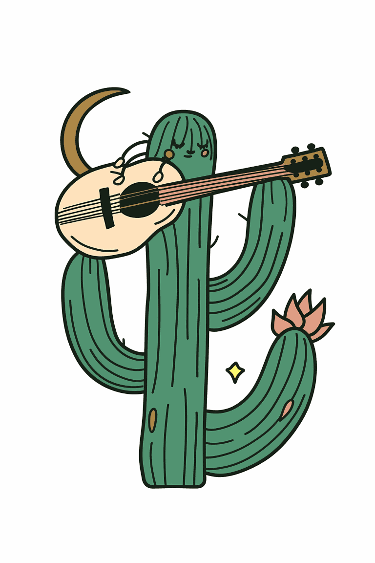 Cactus Playing A Guitar