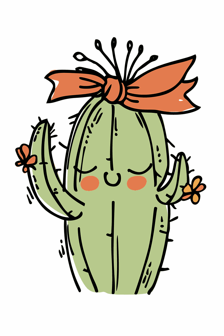 Cactus Wearing A Red Ribbon