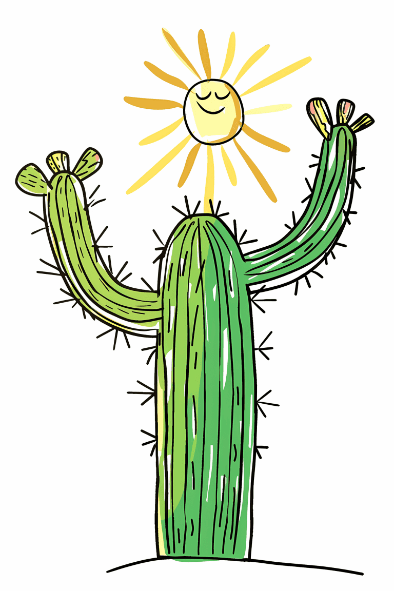 Cactus Embracing Sunshine