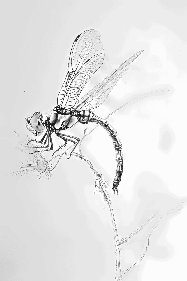 Dragonfly Resting On A Flower