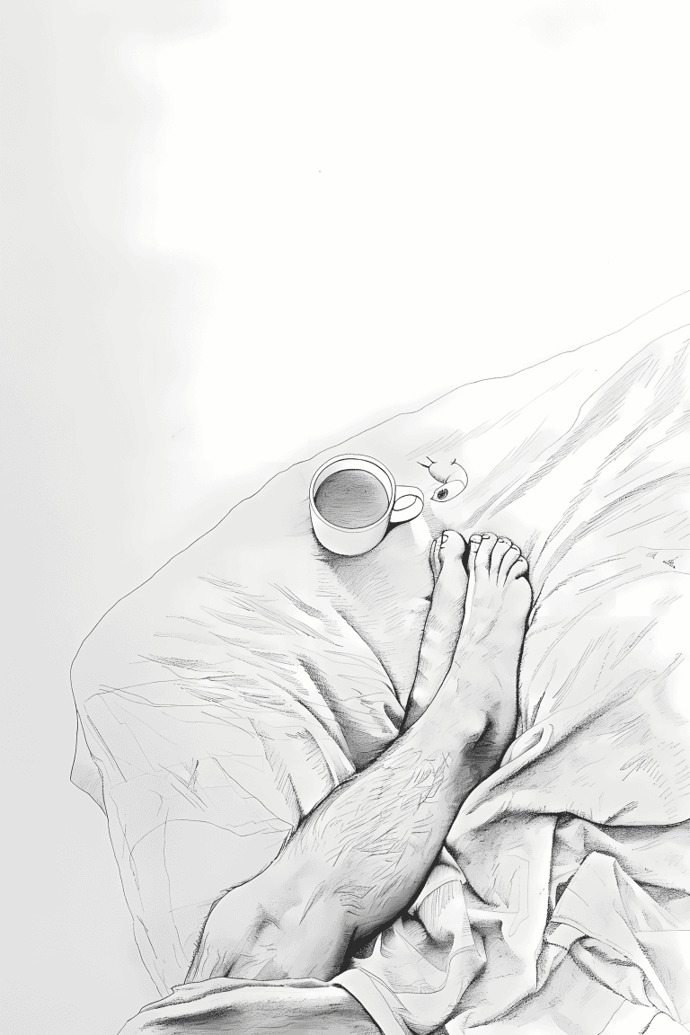 Feet Beside A Cup Of Hot Cocoa