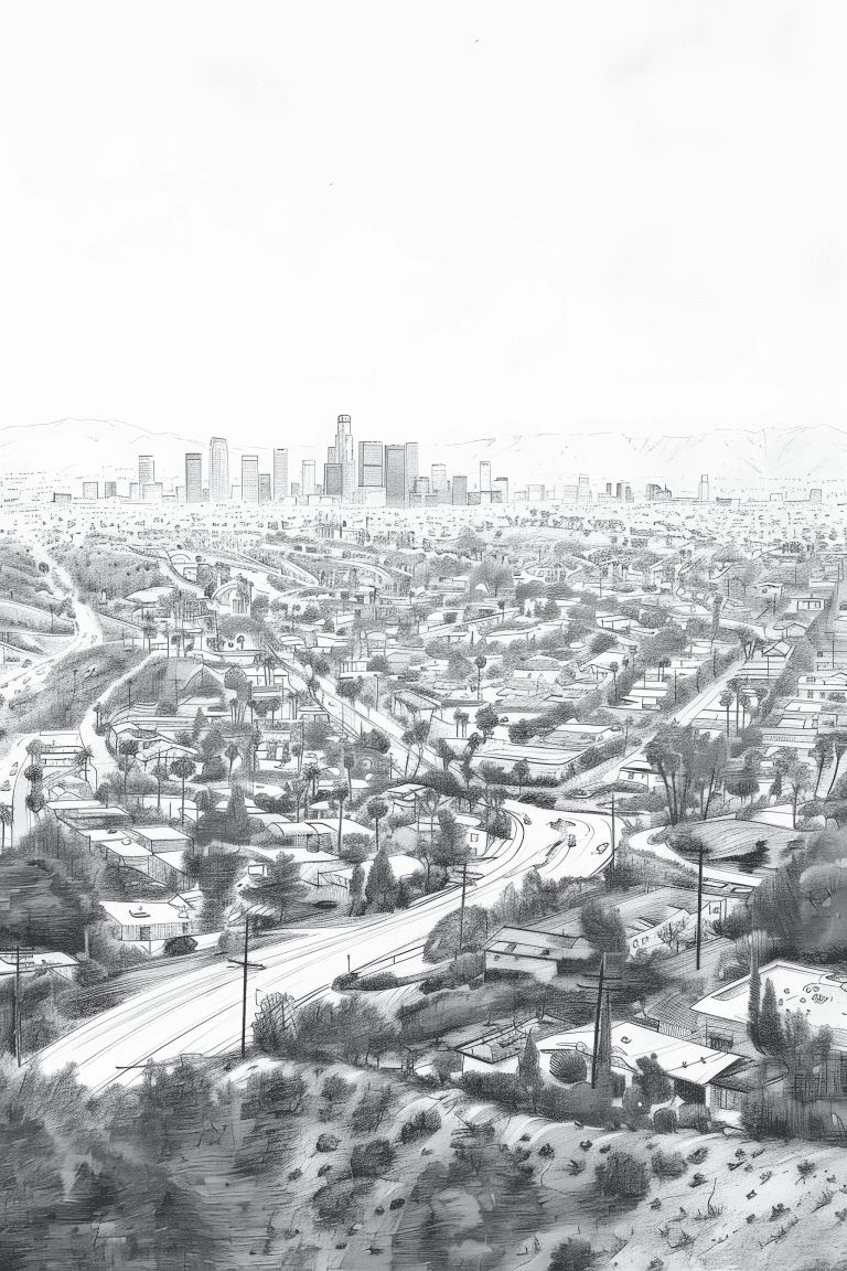 Elevated View Of Los Angeles
