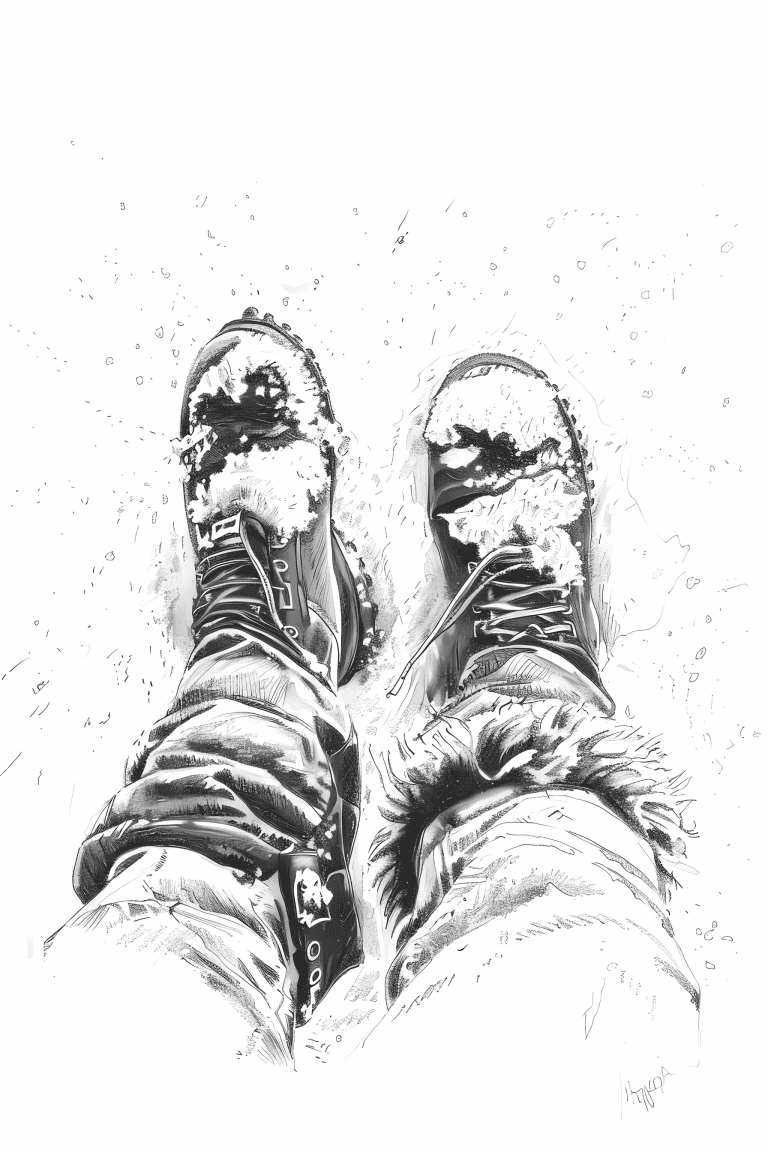 Feet In Cozy Winter Boots
