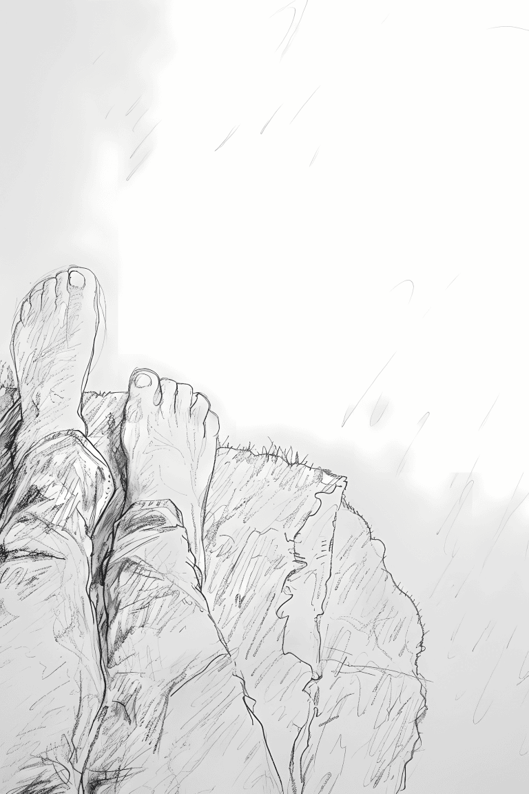 Feet On The Edge Of The Cliff