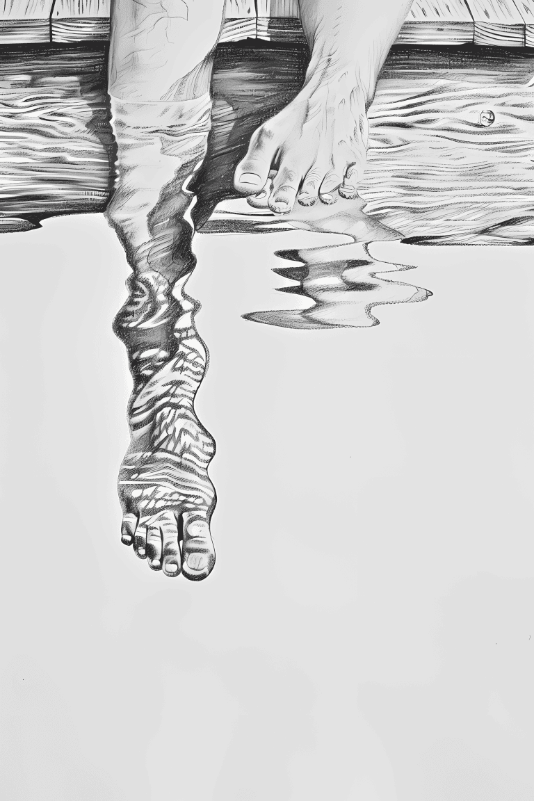 Feet Dangling Off The Edge Of the Dock