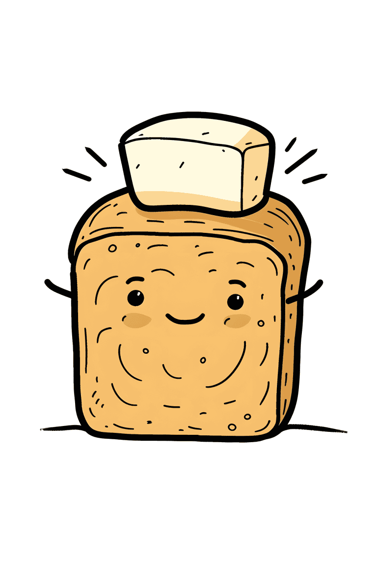 Loaf Bread With Butter On Top
