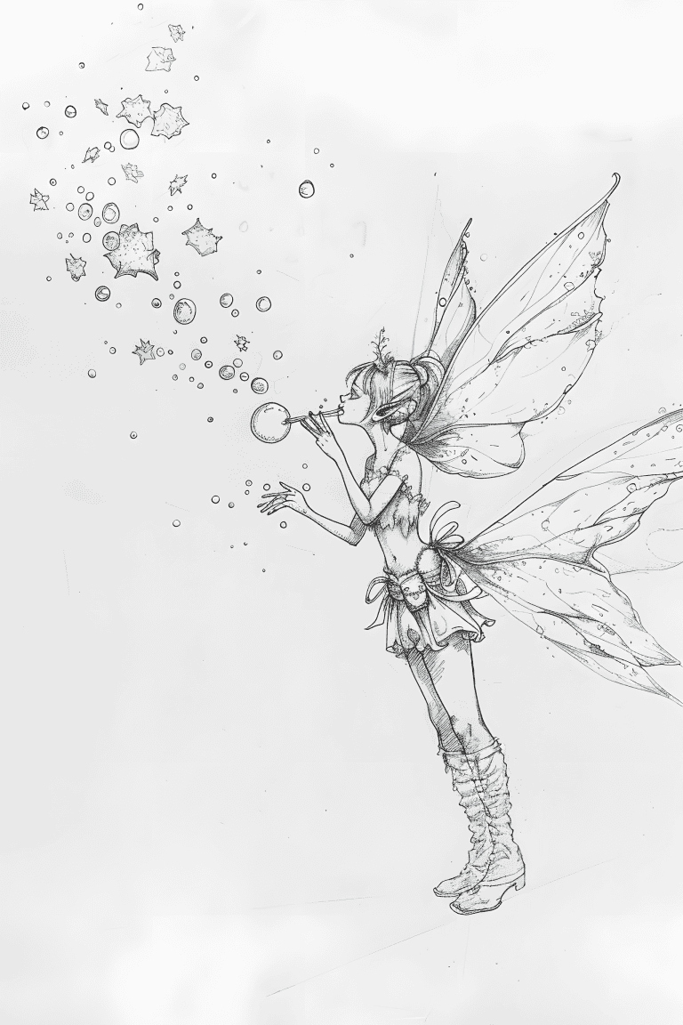Fairy Blowing Bubbles
