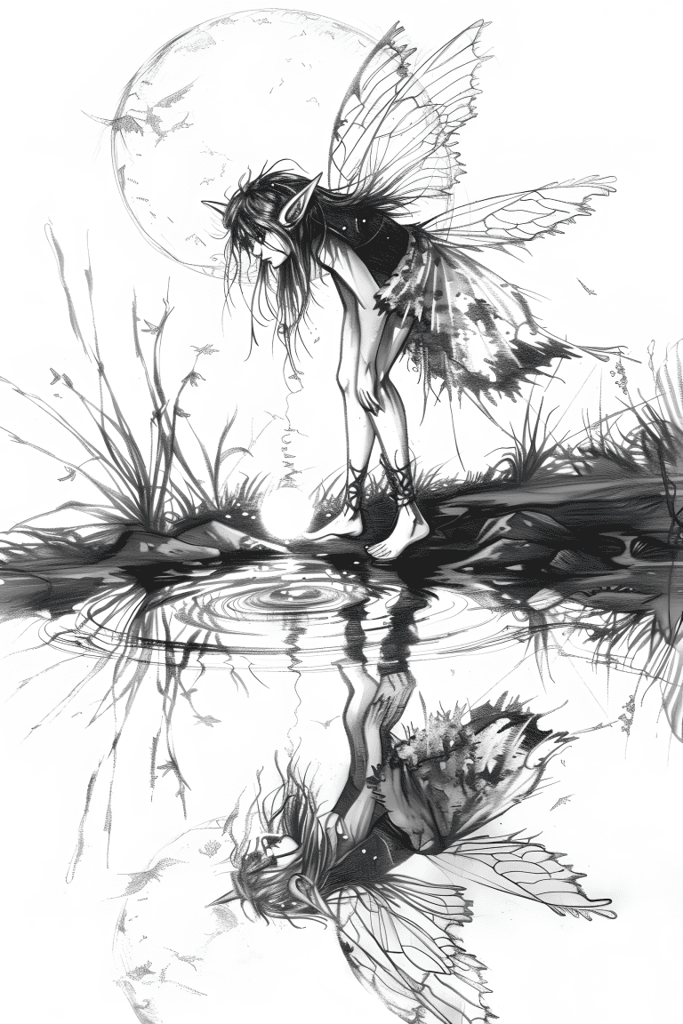 Fairy Gazing On Her Reflection