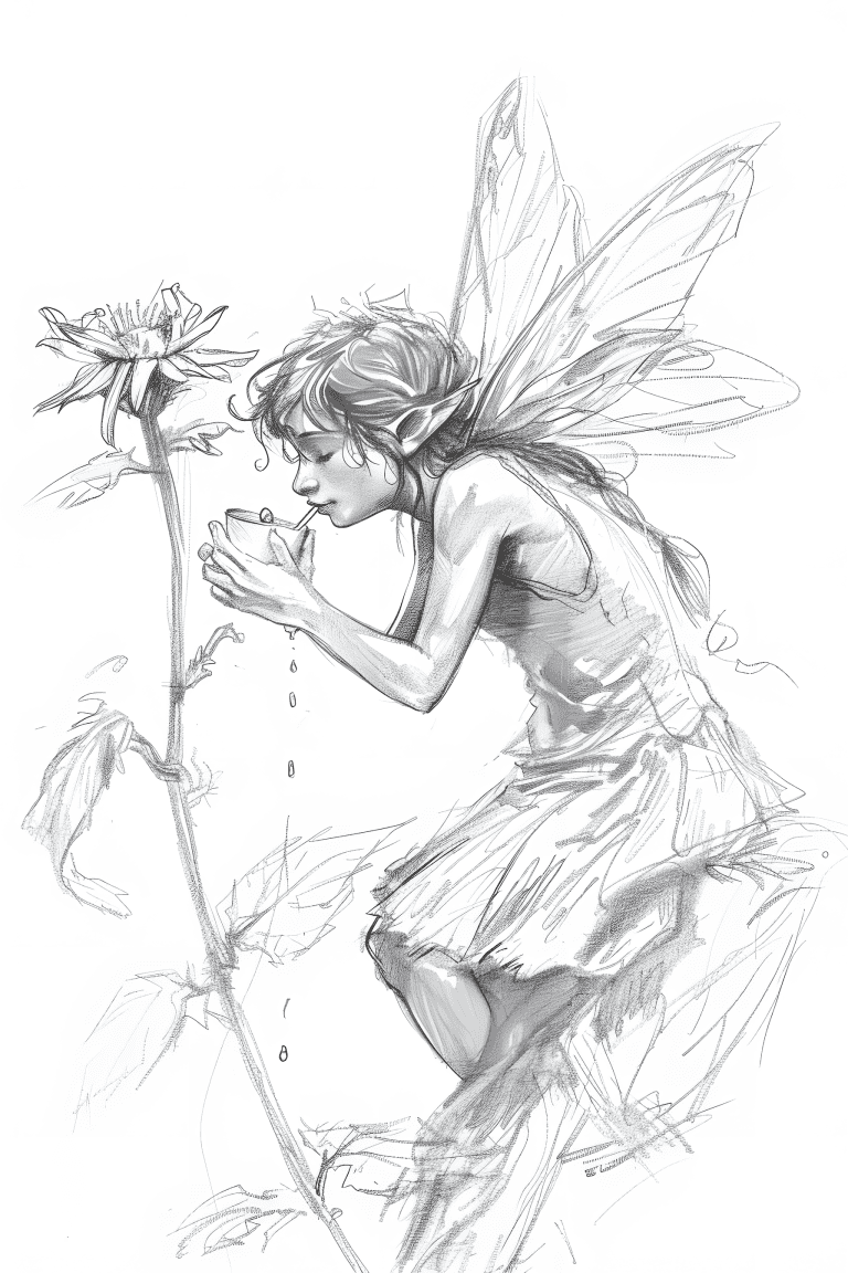 Fairy Sipping Nectar