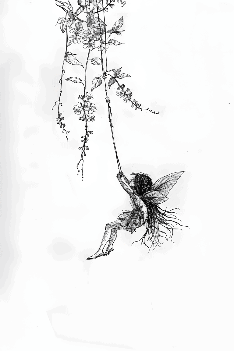 Fairy Swinging On A Vine