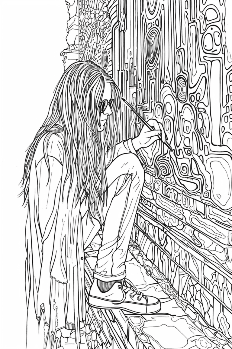 Hippie Painting A Wall