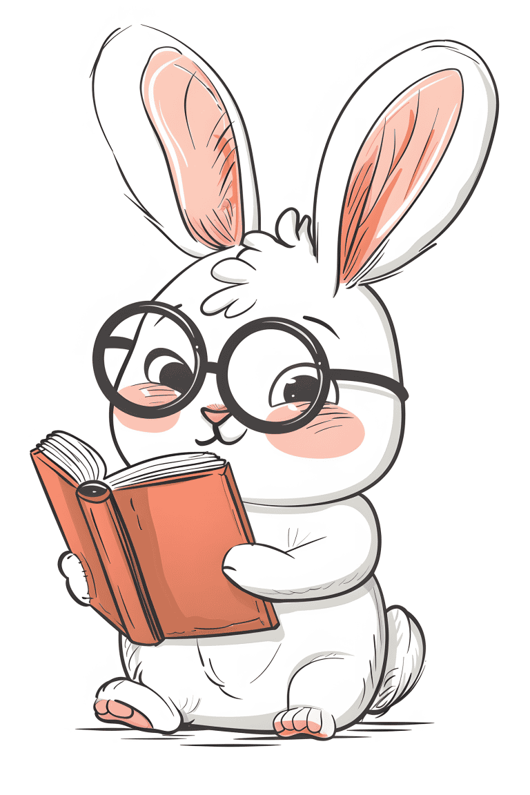 Rabbit Reading A Book