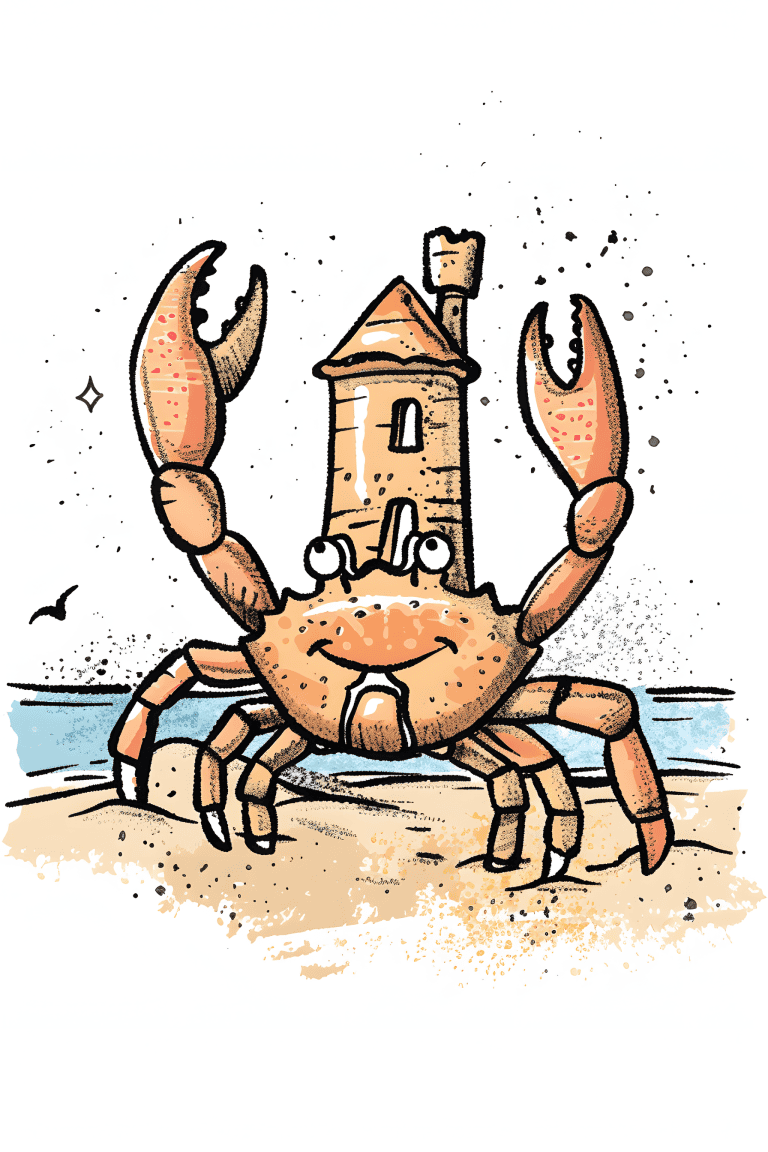 Crab Carrying A Sandcastle On It’s Back