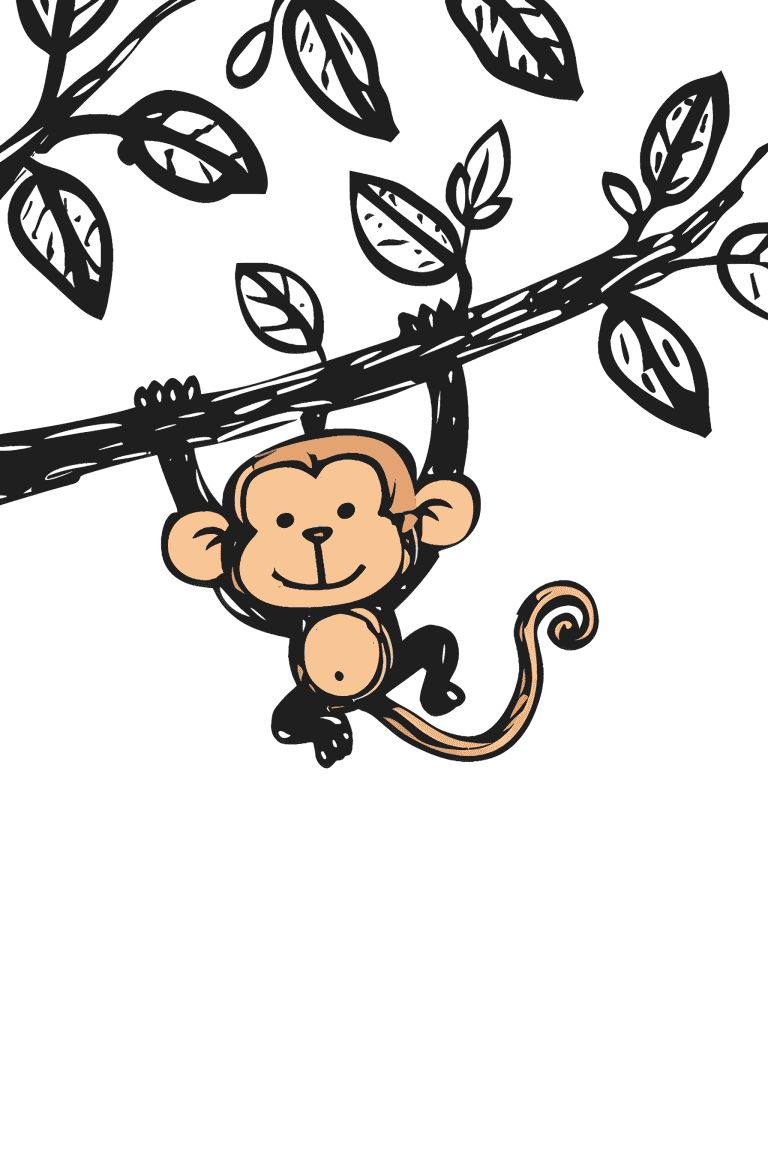 Monkey Hanging On Branch