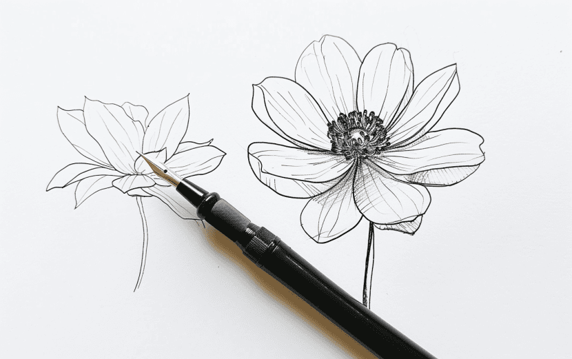milkychoco04_a_ink_pen_that_is_next_to_a_simplistic_line_doodle_1283d256-1a40-48ec-a7ad-884580d76c71
