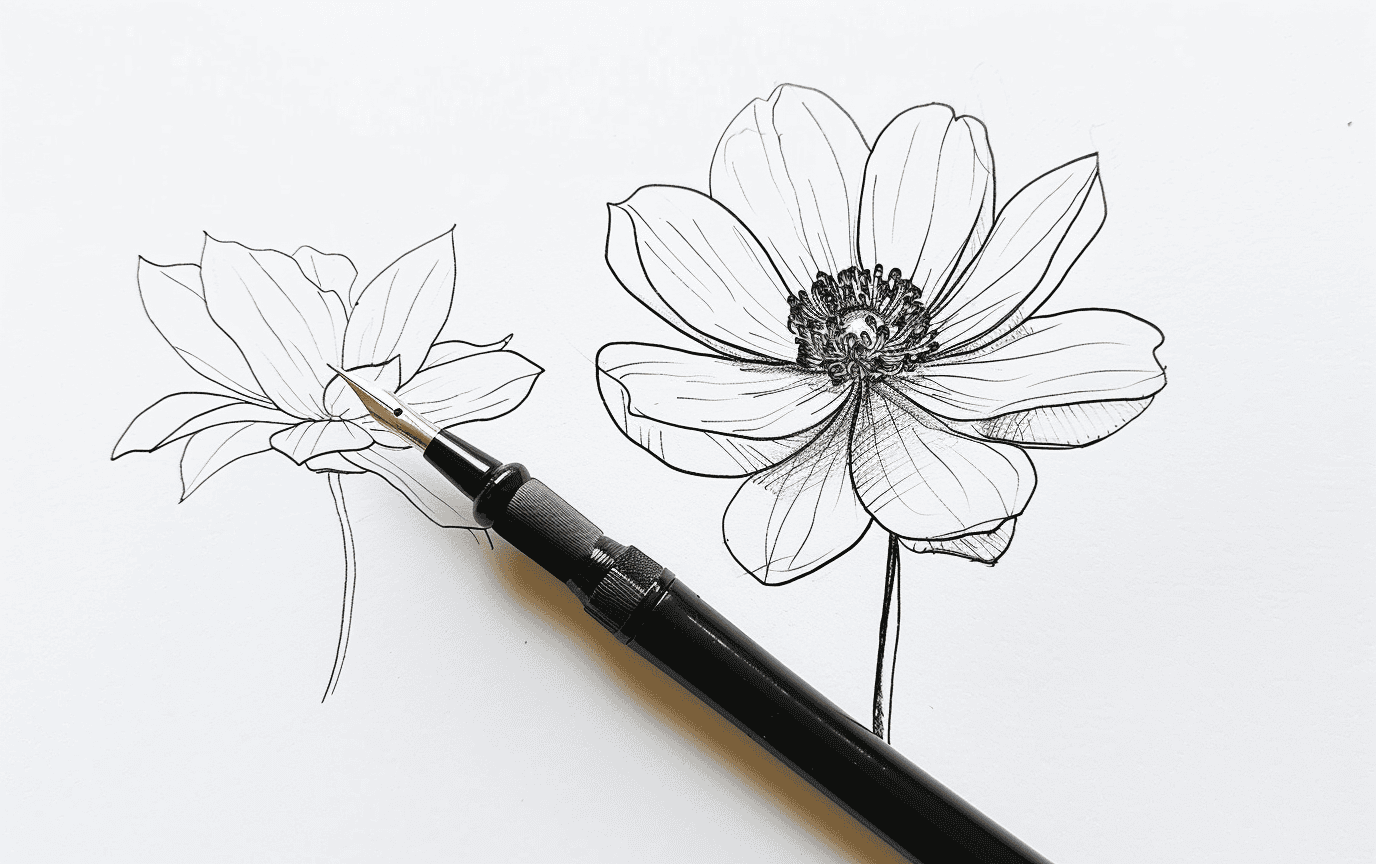 25 Flower Line Drawing Ideas and Tutorials for All Skill Levels