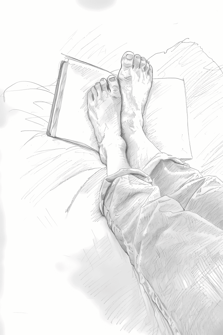 Feet Propped On A Book