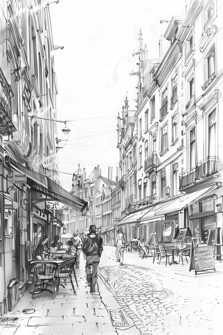 Pedestrian Street In Brussels