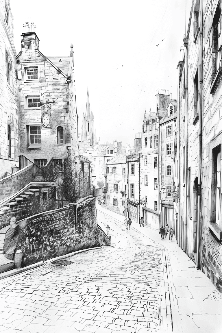 City Street In Edinburgh