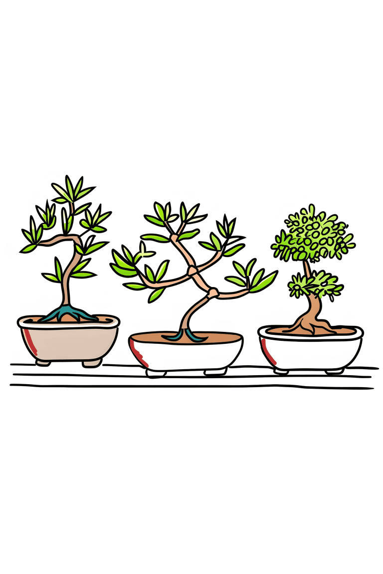 Row Of Bonsai