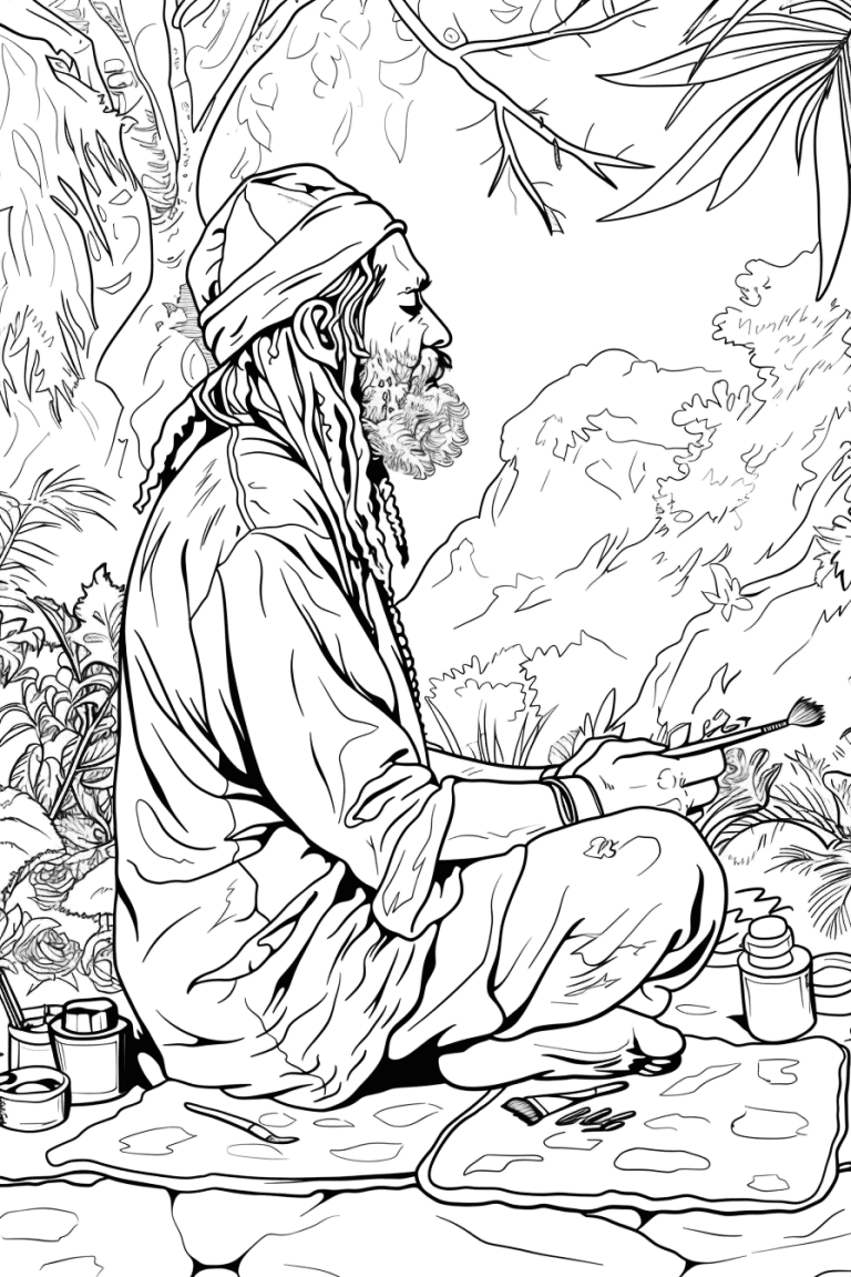 Hippie Practicing Mindfulness