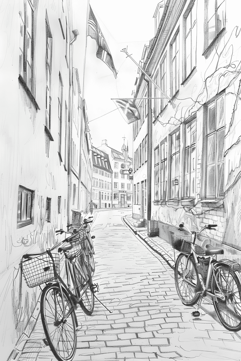 Residential Street In Copenhagen